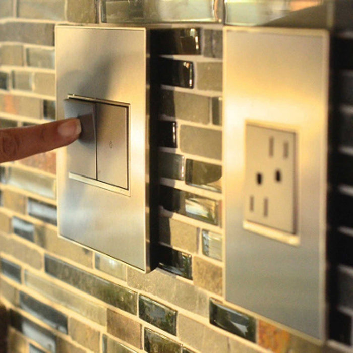 adorne® Paddle 20A Switch in bathroom.