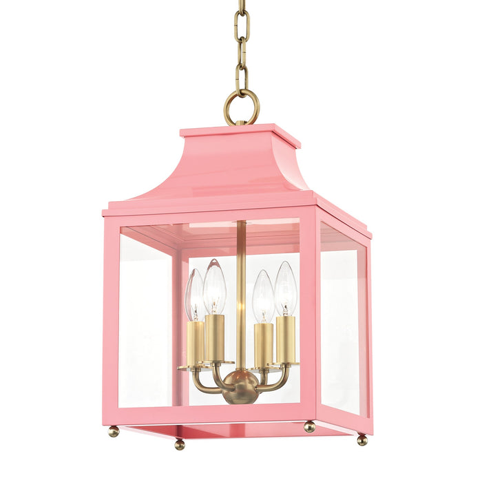Leigh Pendant Light in Aged Brass / Pink (Small).