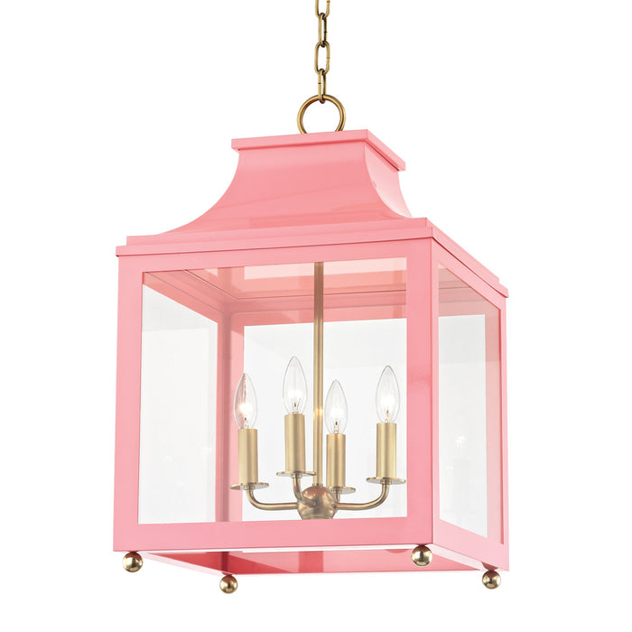 Leigh Pendant Light in Aged Brass / Pink (Large).