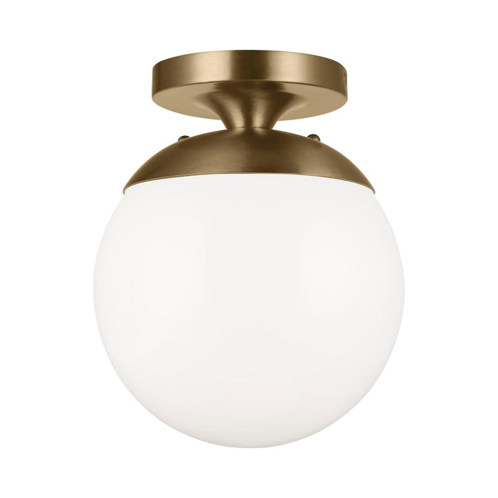 Leo Ceiling / Wall Light in Smooth White/Satin Brass.