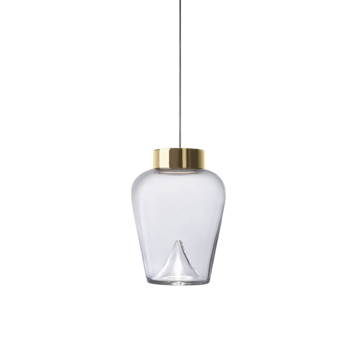 Aella Thin S LED Pendant Light in Transparent/Gold.
