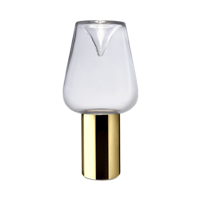 Aella Thin T LED Table Light in Transparent/Gold.