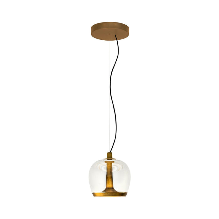 Aurelia S LED Pendant Light in Transparent/Vintage Brass (Small).