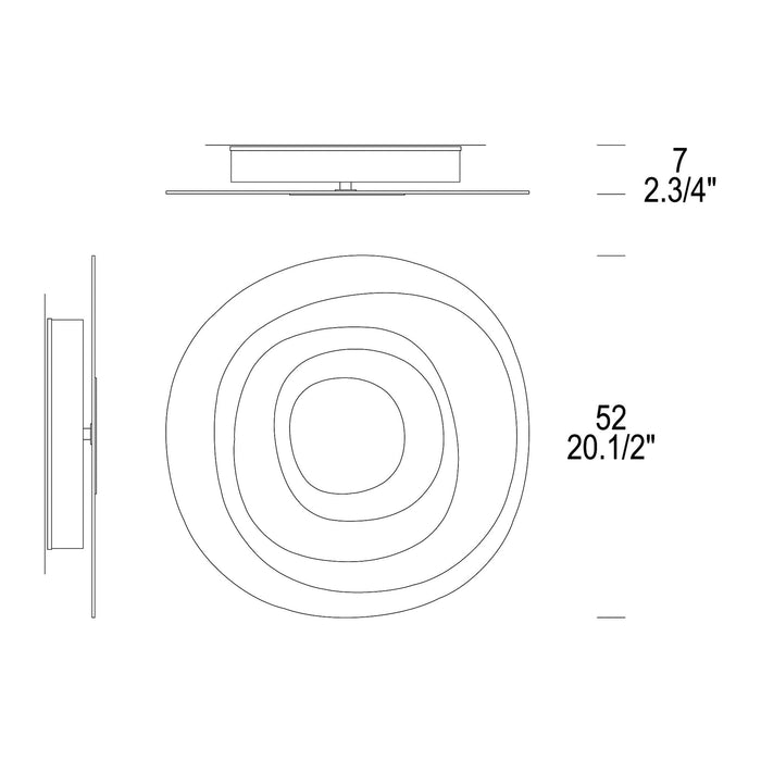 Beta Ceiling / Wall Light - line drawing.