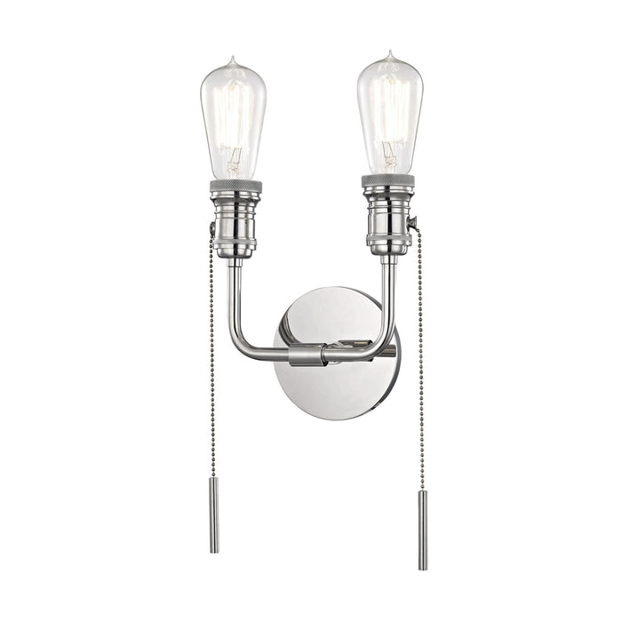 Lexi Wall Light in Polished Nickel/2-Light.