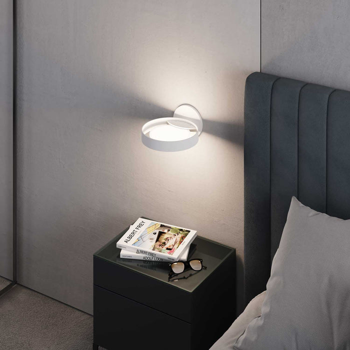 Light Guide Ring LED Wall Light in bedroom.