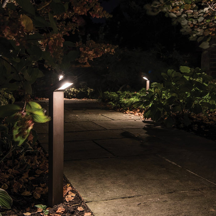 Linear LED Path Light in outside area.