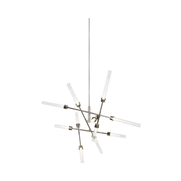 Linger LED Abstract Chandelier in Polished Nickel.
