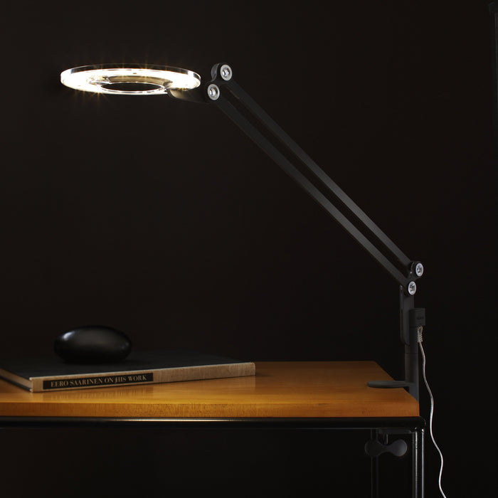Link LED Table Lamp in Black/Small/Clamp.