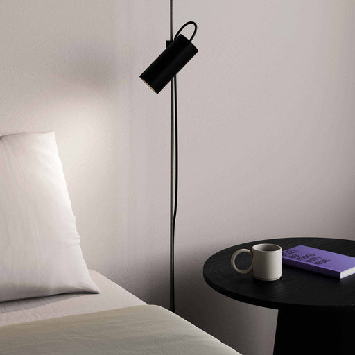 Cima Suspended LED Floor Lamp in bedroom.