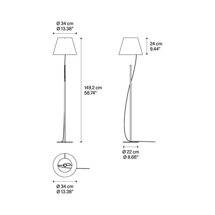 Hover Floor Lamp - line drawing.