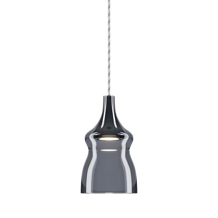 Nostalgia Small LED Pendant Light in Clear/Glossy Smoke.
