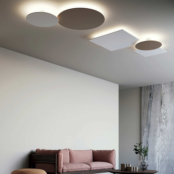 Puzzle Mega Round LED Ceiling Wall Light in living room.
