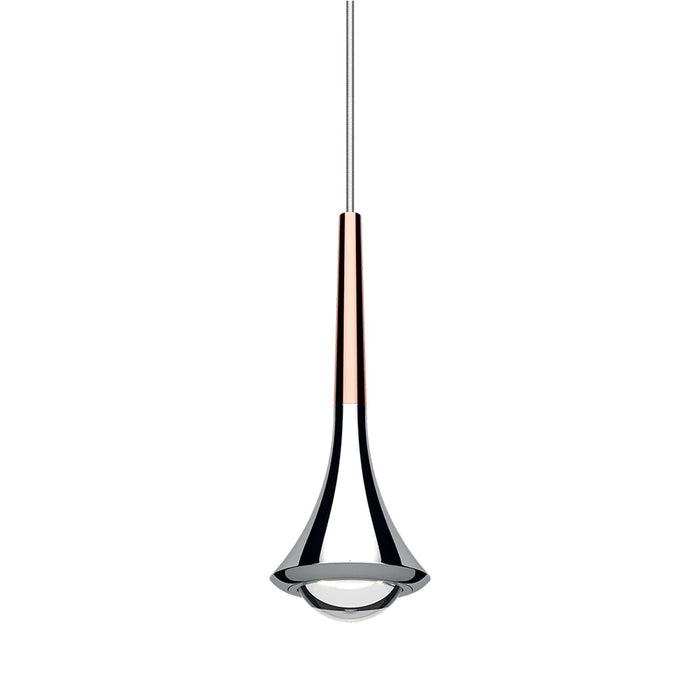 Rain LED Pendant Light in Chrome/Gold Rose.