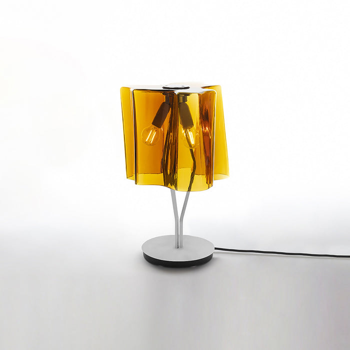 Logico Mini Table Lamp in Grey/Tobacco.