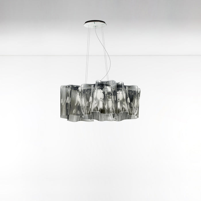 Logico Triple Linear Pendant Light in Grey/Smoke/Standard (Mini).