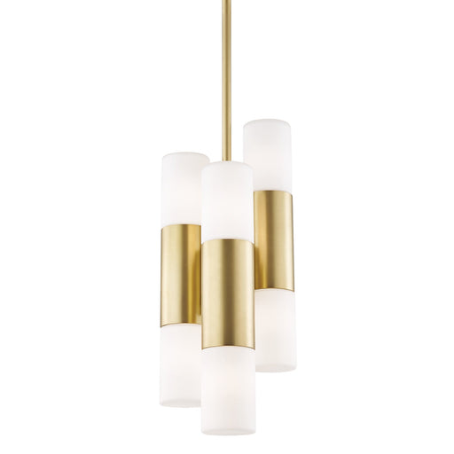 Lola LED Pendant Light in Gold and White.