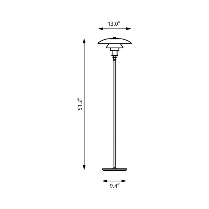 PH 3½-2½ Floor Lamp - line drawing.
