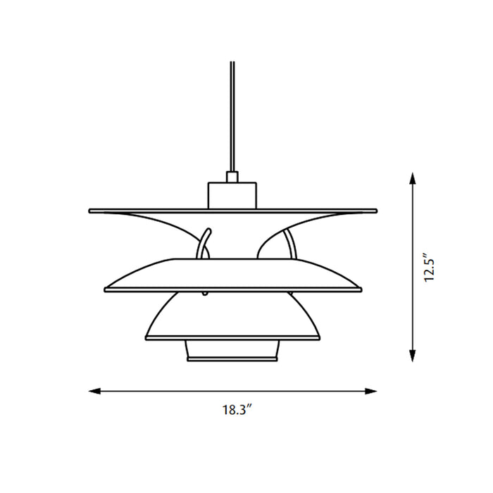 PH 5-4½ Pendant Light - line drawing.