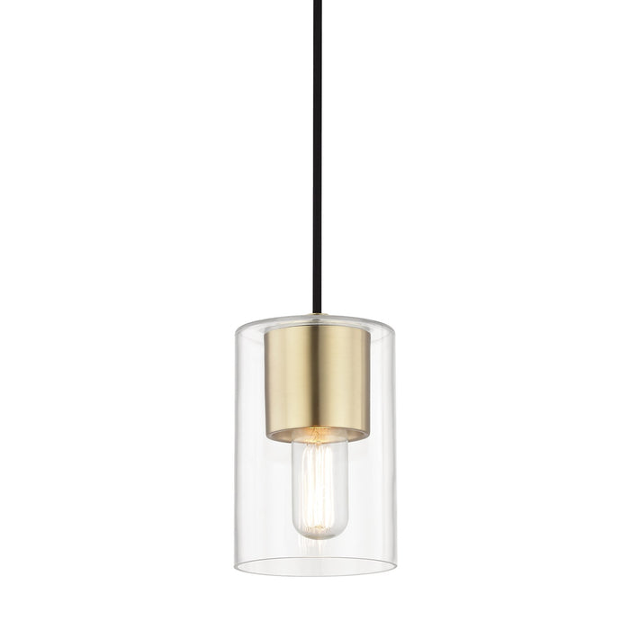 Lula Pendant Light in Brass and Clear.