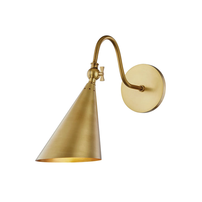 Lupe Wall Light in Aged Brass.