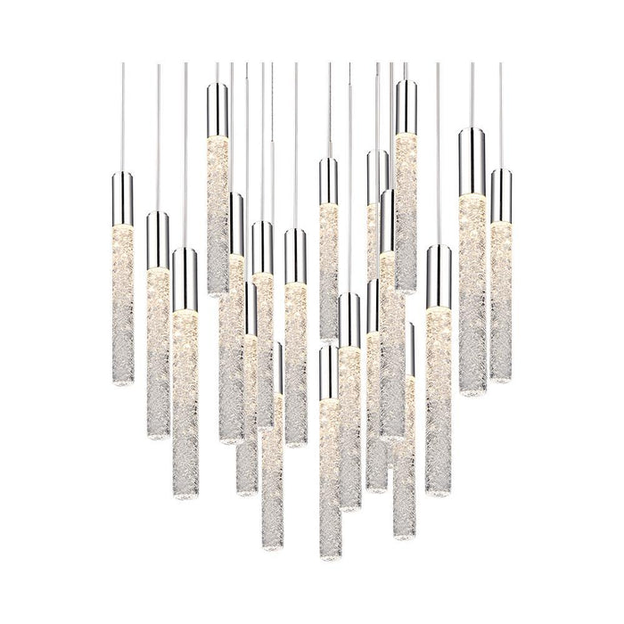 Magic Round LED Chandelier in 21-Light/Polished Nickel.
