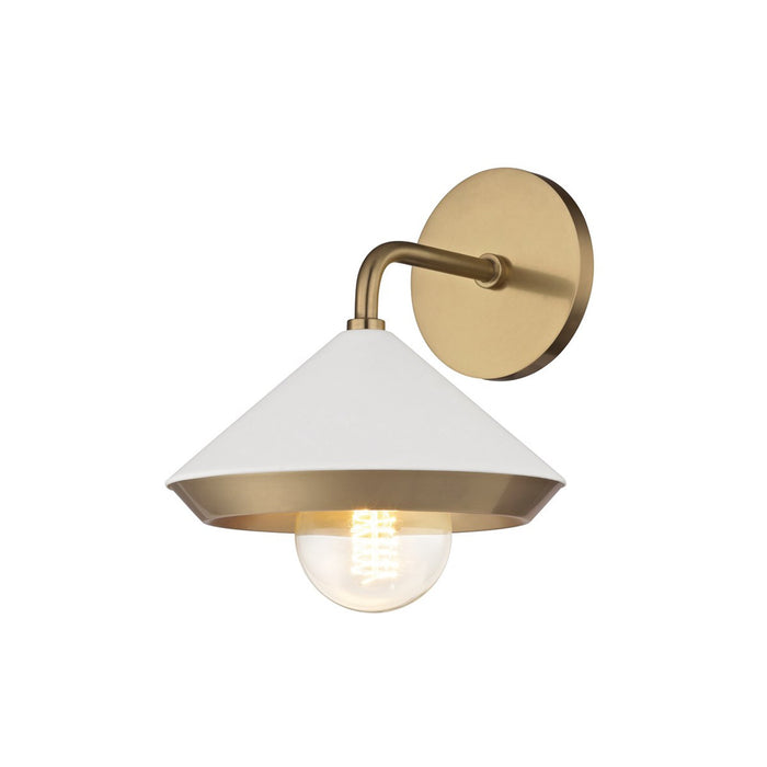 Marnie Wall Light in Aged Brass / Off White.