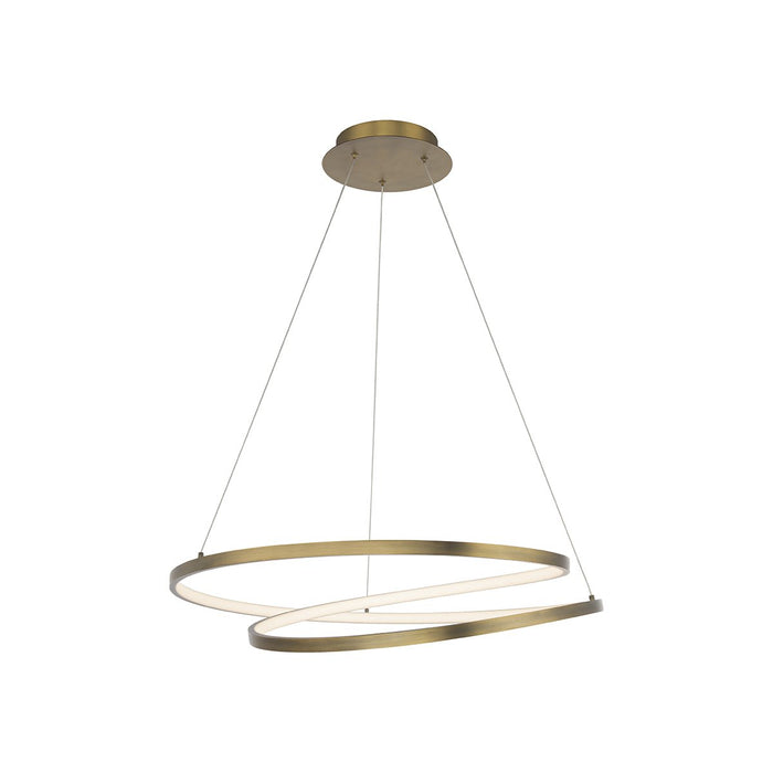 Marques LED Pendant Light in Aged Brass (Small).