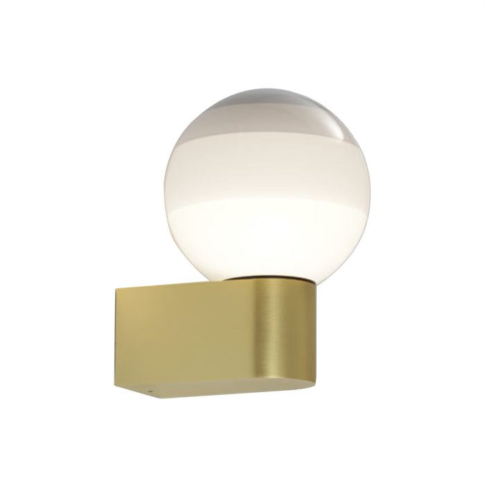 Dipping Light A1 LED Wall Light in Off White/Brushed Brass.