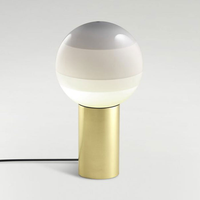 Dipping Light LED Table Lamp in Off White/Brushed Brass/Large.