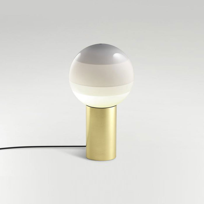 Dipping Light LED Table Lamp in Off White/Brushed Brass/Small.