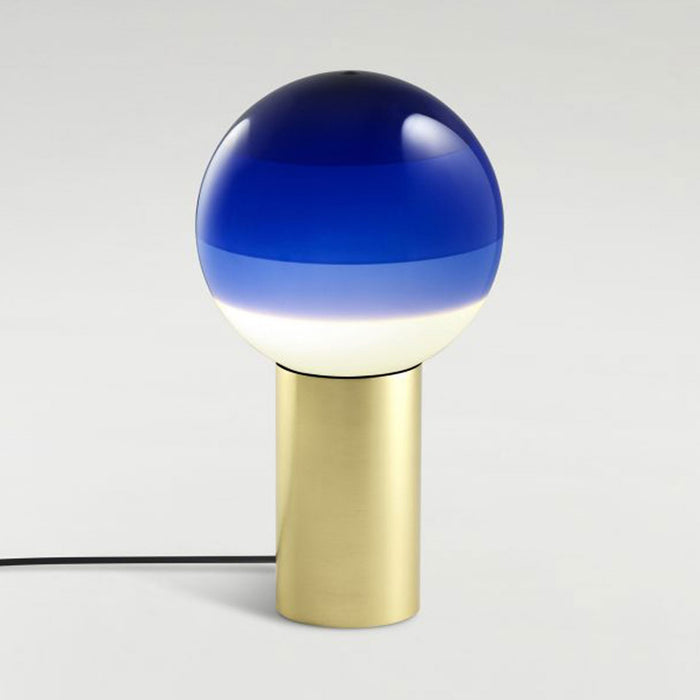 Dipping Light LED Table Lamp in Blue/Brushed Brass/Large.