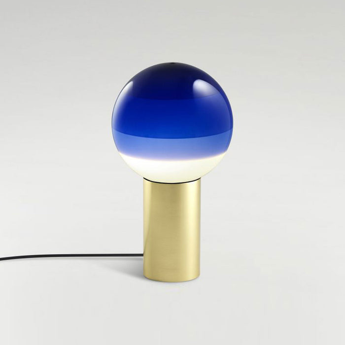 Dipping Light LED Table Lamp in Blue/Brushed Brass/Medium.