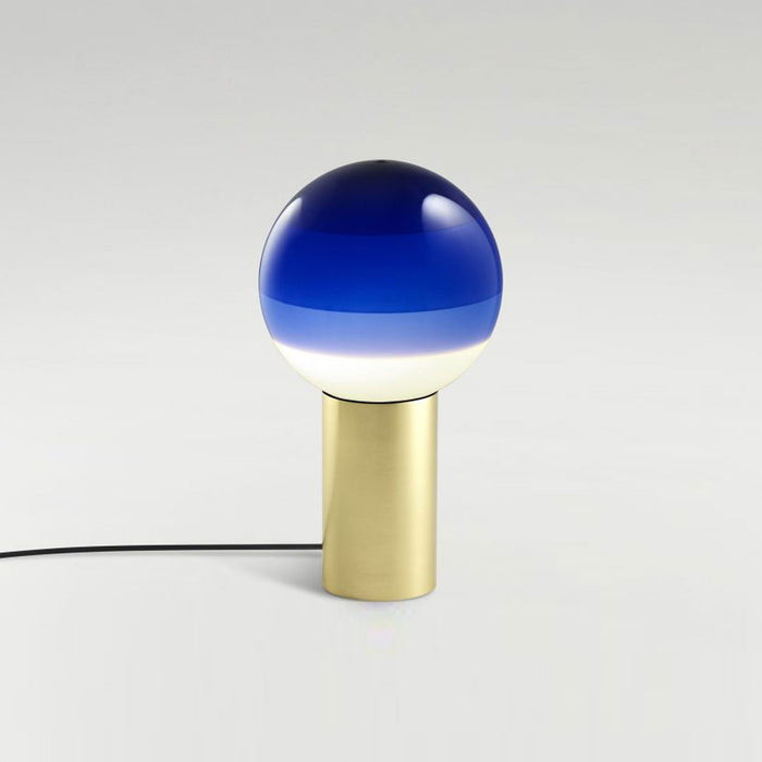 Dipping Light LED Table Lamp in Blue/Brushed Brass/Small.