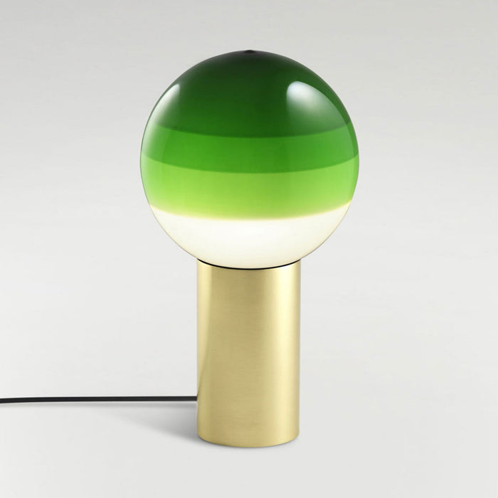 Dipping Light LED Table Lamp in Green/Brushed Brass/Large.