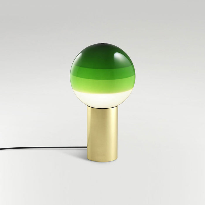 Dipping Light LED Table Lamp in Green/Brushed Brass/Small.