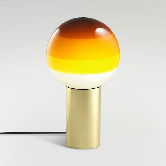 Dipping Light LED Table Lamp in Amber/Brushed Brass/Large.
