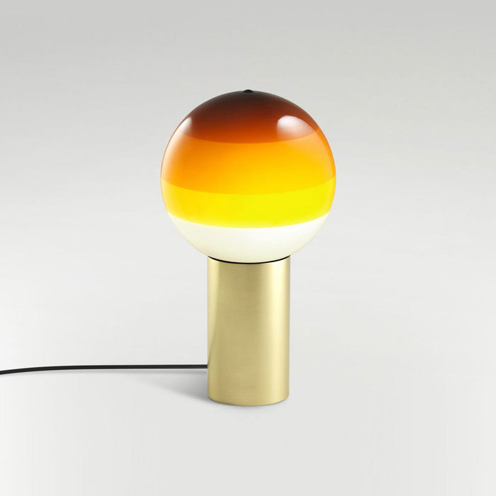 Dipping Light LED Table Lamp in Amber/Brushed Brass/Medium.