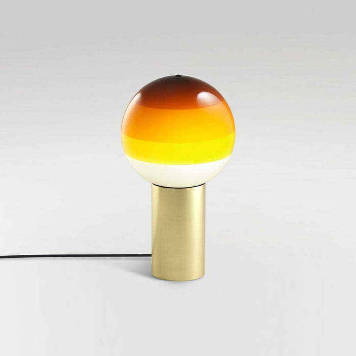 Dipping Light LED Table Lamp in Amber/Brushed Brass/Small.