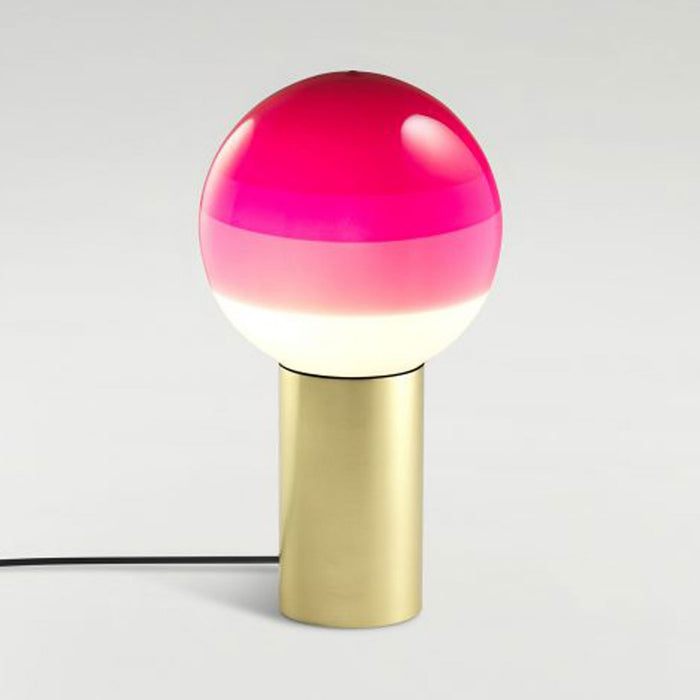 Dipping Light LED Table Lamp in Pink/Brushed Brass/Large.