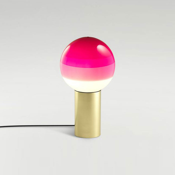 Dipping Light LED Table Lamp in Pink/Brushed Brass/Small.