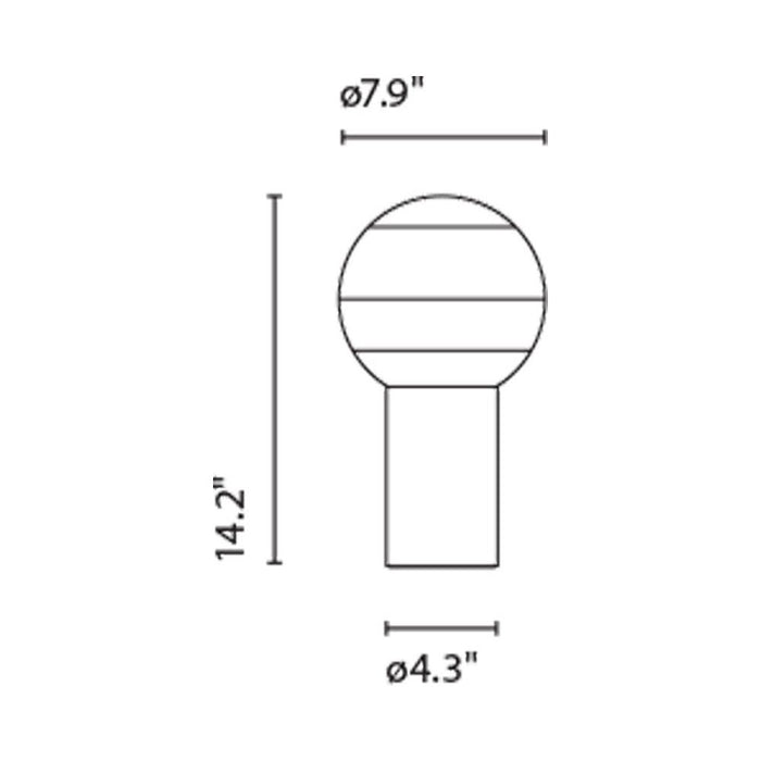 Dipping Light LED Table Lamp - line drawing.