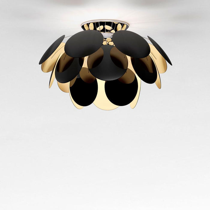 Discoco LED Ceiling Light in Black/Gold/Large.