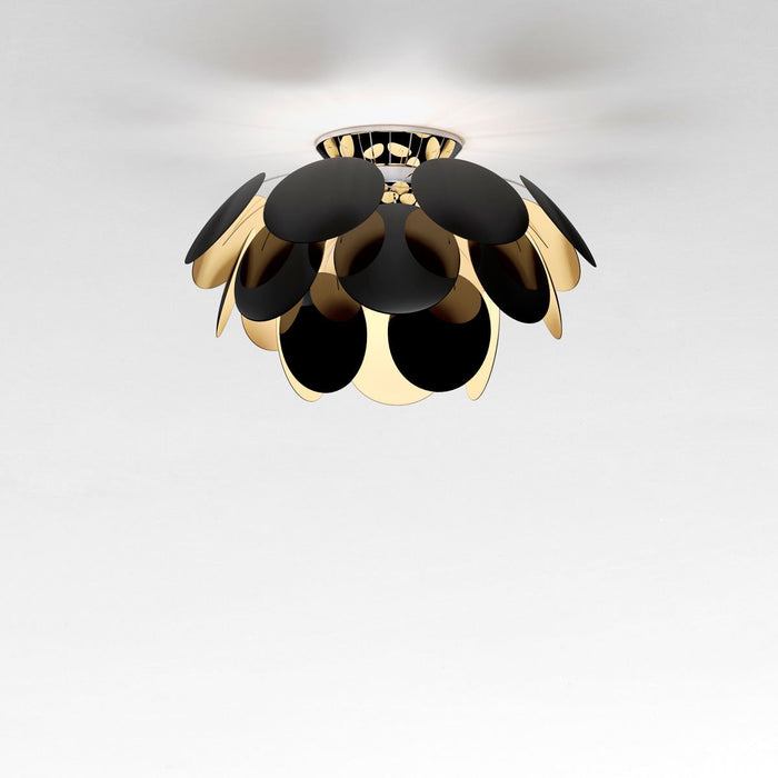 Discoco LED Ceiling Light in Black/Gold/Small.