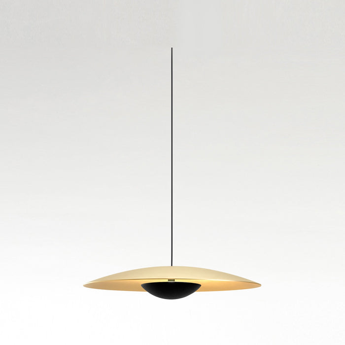 Ginger LED Pendant Light in Brushed Brass/Brushed Brass/Small/TRIAC Dimmer.