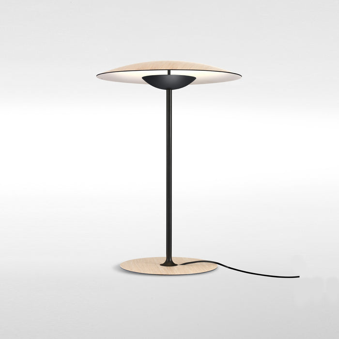 Ginger LED Table Lamp in Oak/White/Small.