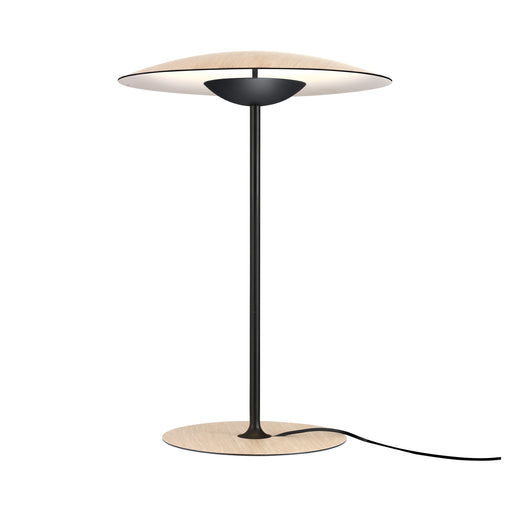 Ginger LED Table Lamp in Oak/White/Small.