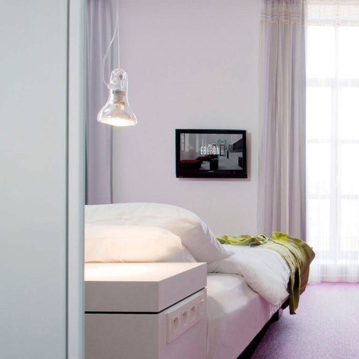 Atlas LED Pendant Light in bedroom.