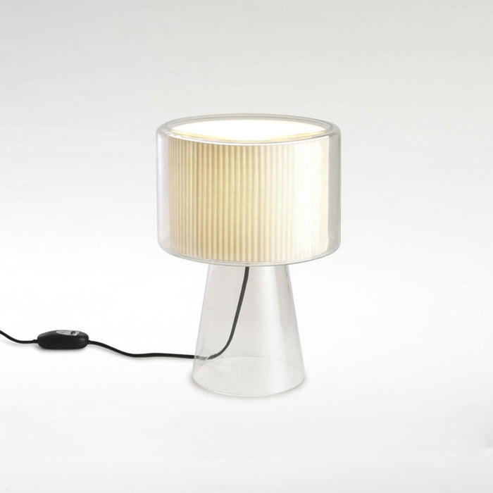 Mercer Table Lamp in Pleated White Cotton/Small.