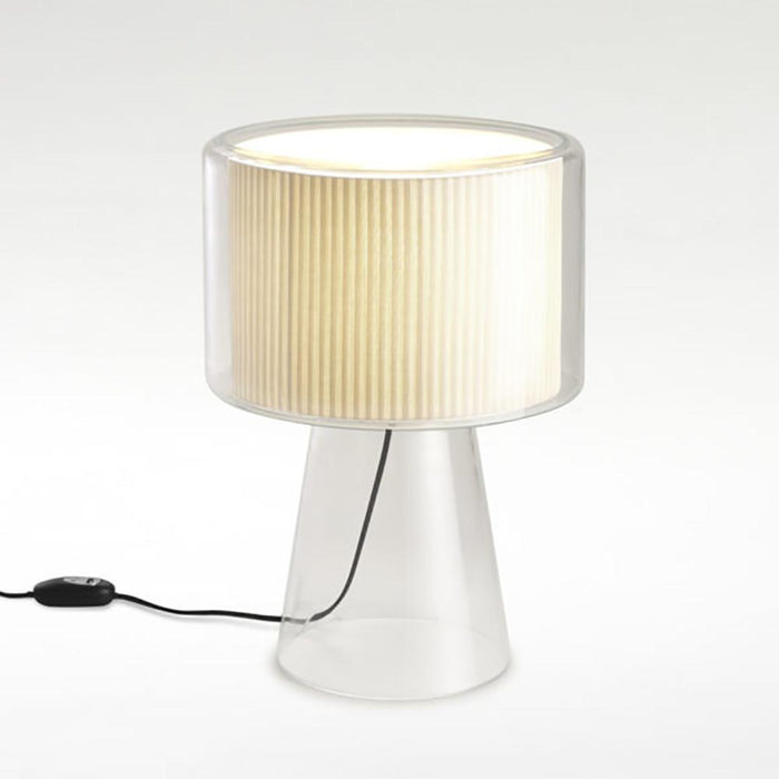 Mercer Table Lamp in Pleated White Cotton/Large.
